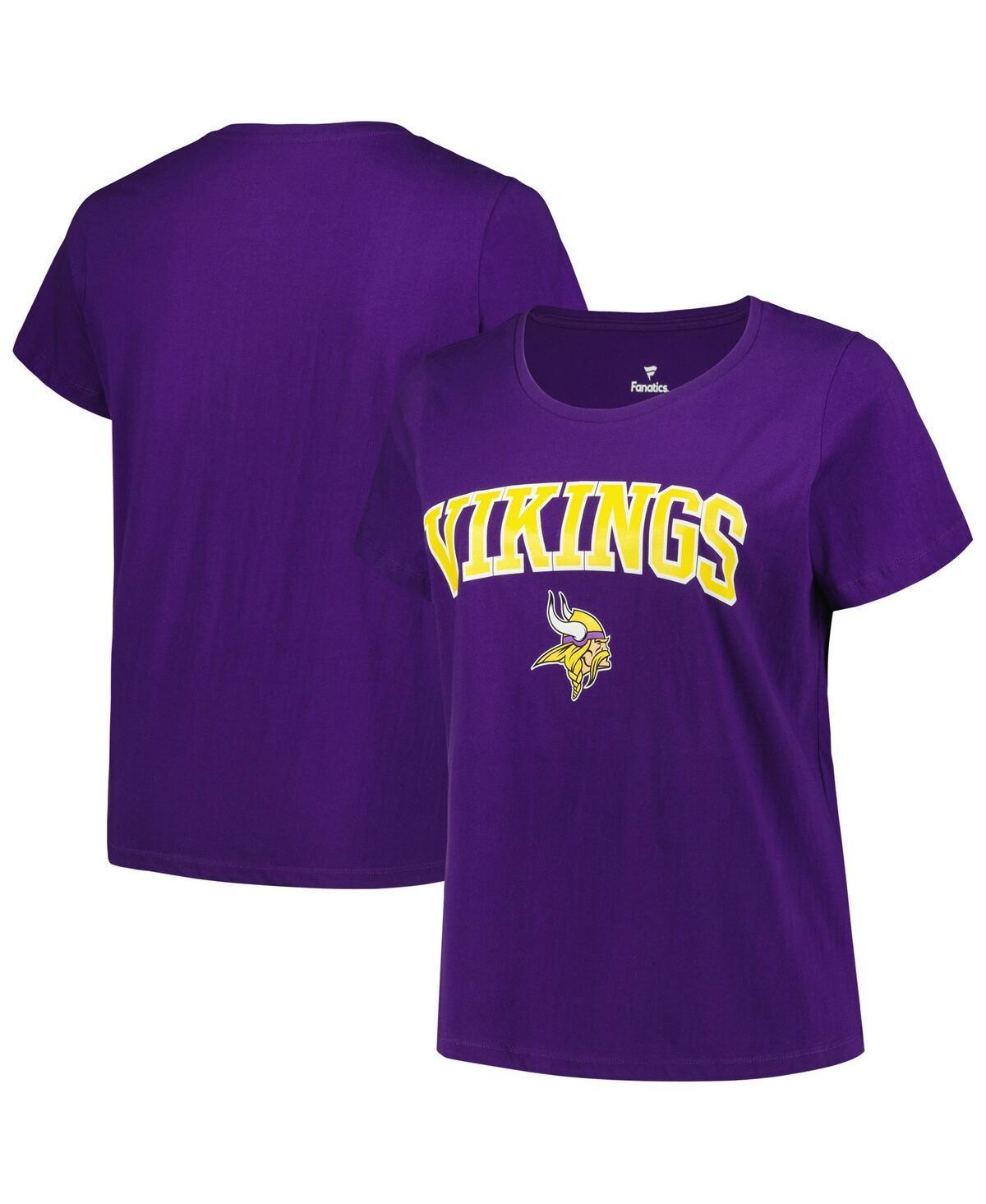 Womens Fanatics Purple Minnesota Vikings Plus Size Arch Over Logo T-shirt Product Image