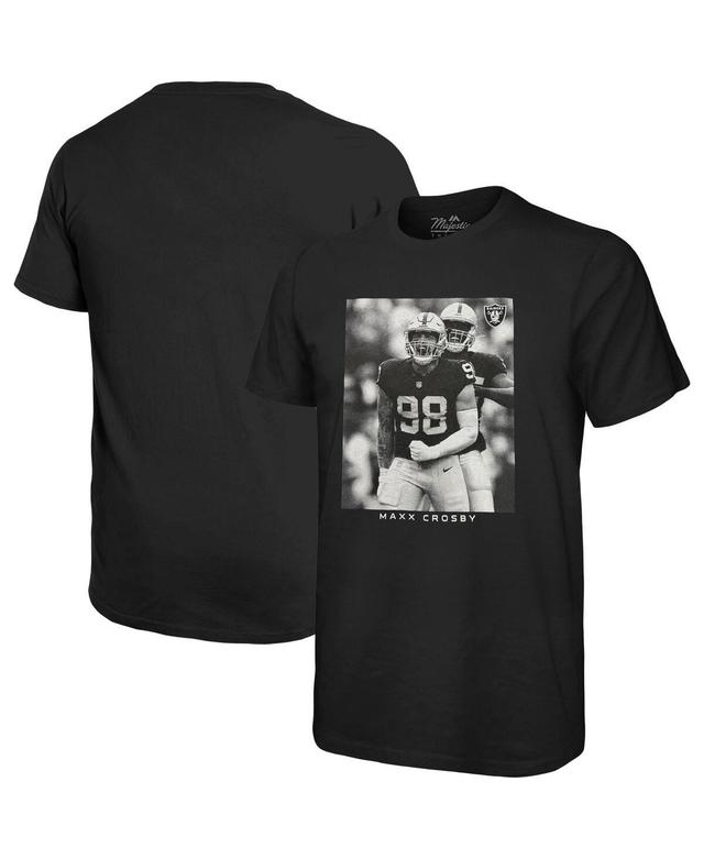 Mens Majestic Threads Maxx Crosby Black Las Vegas Raiders Oversized Player Image T-shirt Product Image