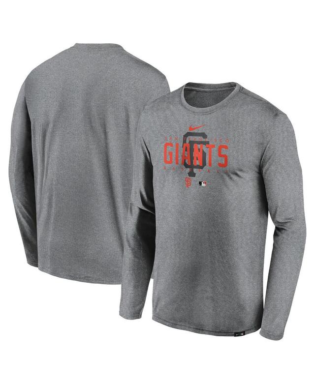 Mens Nike Heather Gray San Francisco Giants Authentic Collection Team Logo Legend Performance Long Sleeve T-shirt Product Image