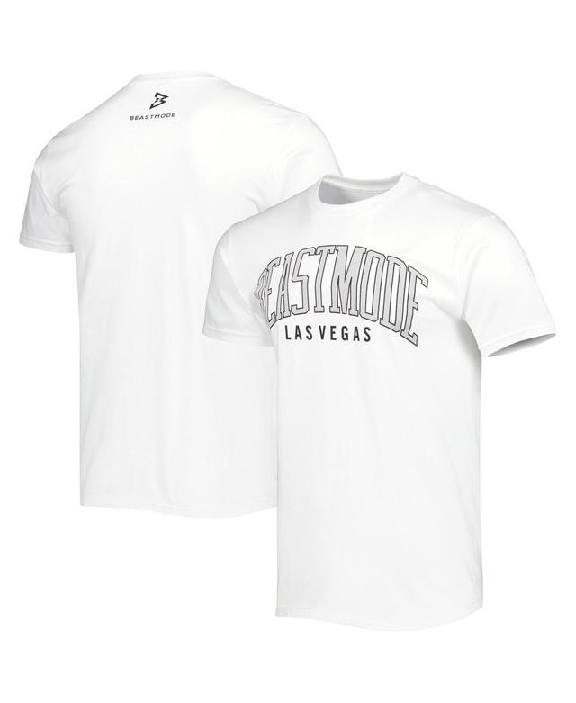 Mens White Beast Mode Logo Collegiate T-shirt Product Image