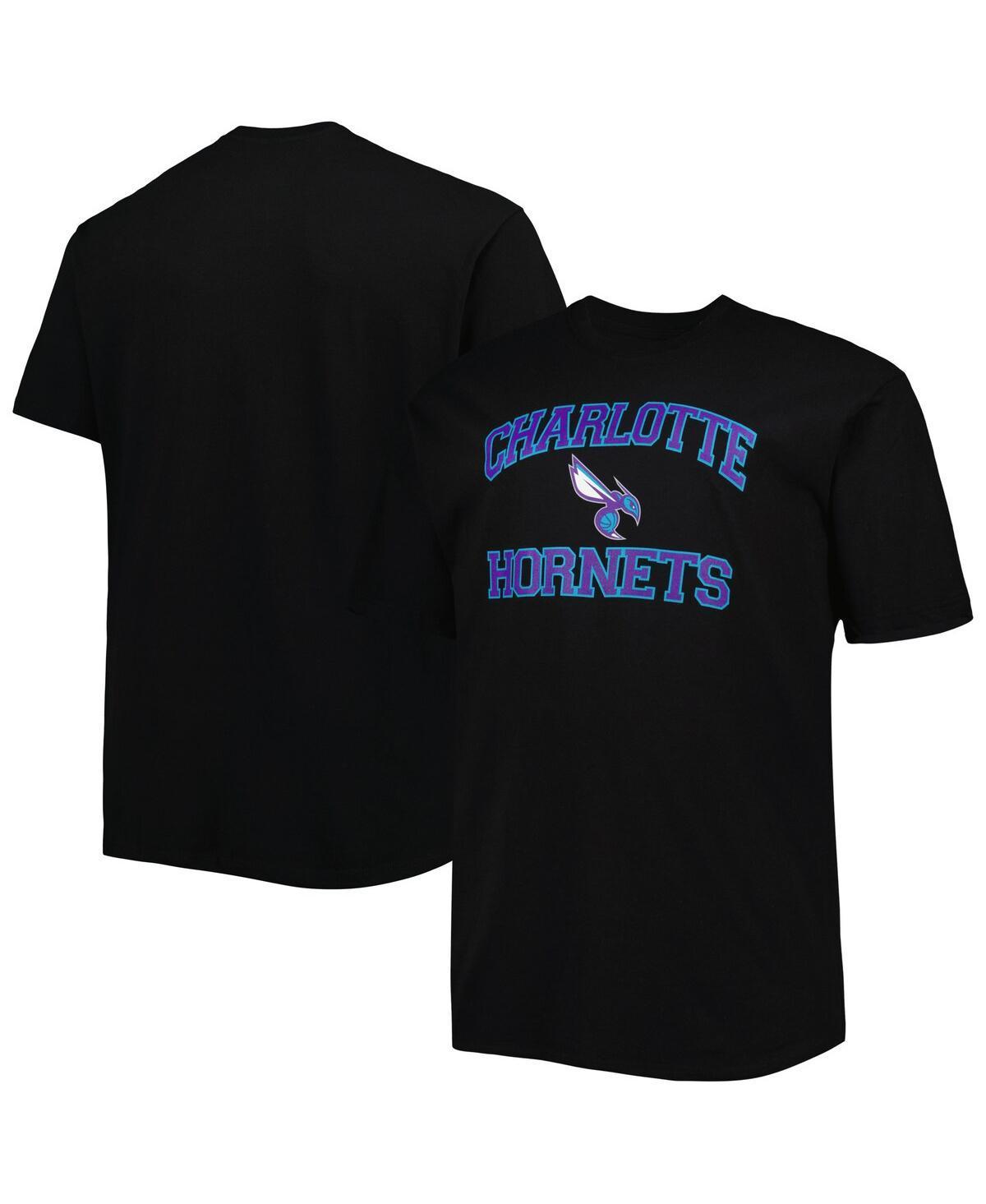 Mens Black Charlotte Hornets Big & Tall Heart & Soul T-Shirt Product Image