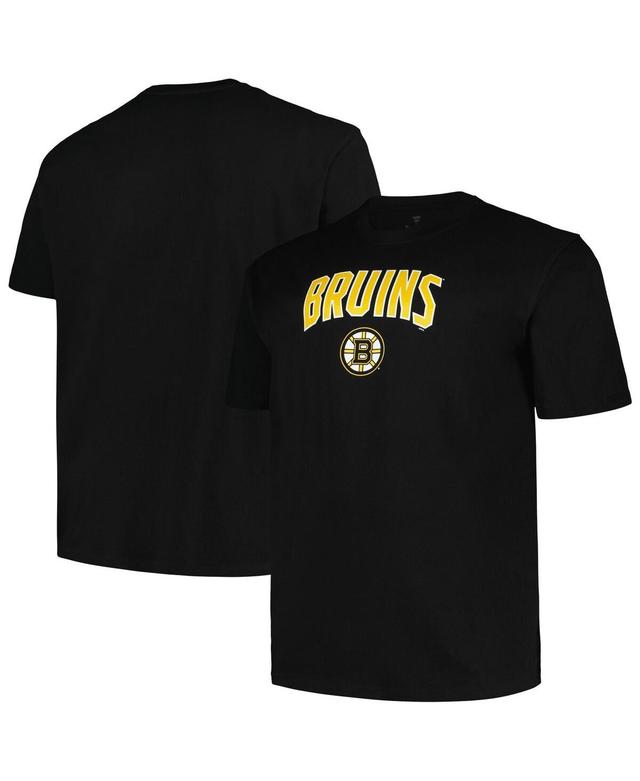 Mens Profile Black Boston Bruins Big and Tall Arch Over Logo T-shirt Product Image