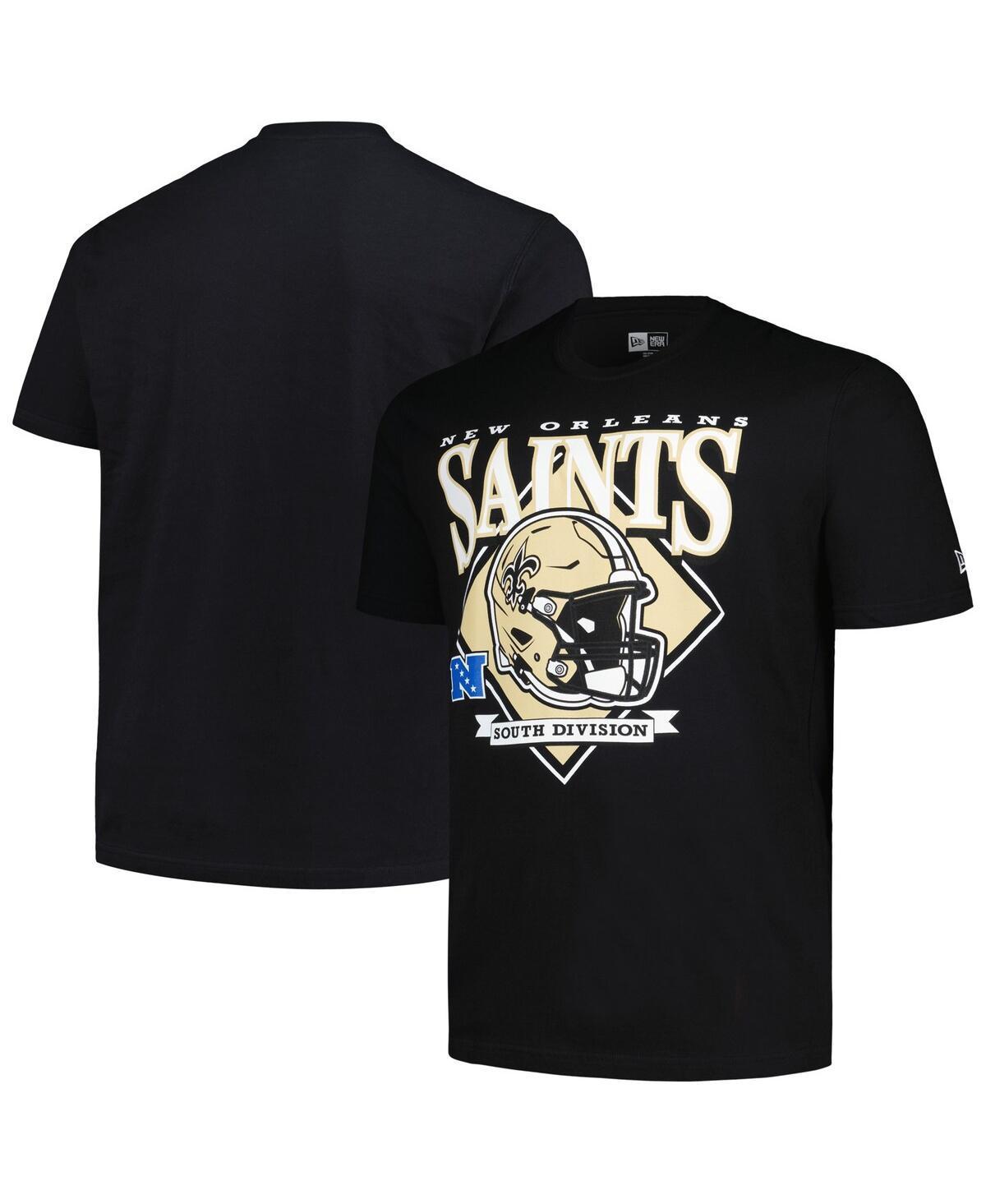 New Era Mens Black New Orleans Saints Big Tall Helmet T-Shirt Product Image