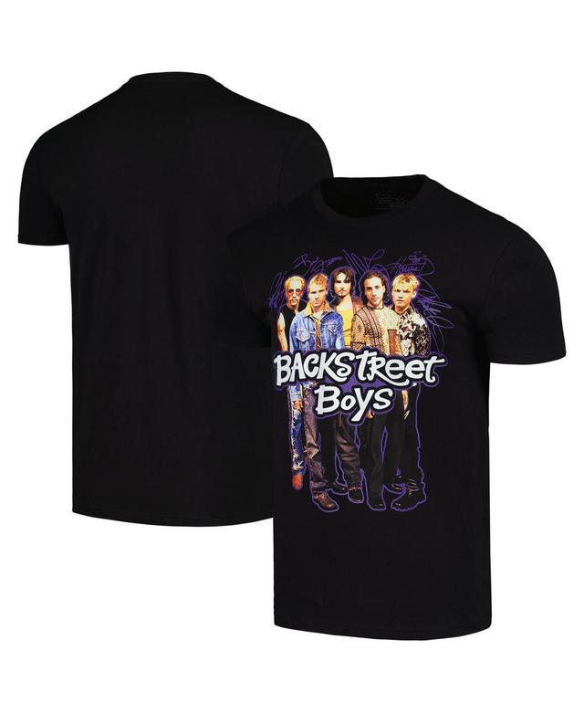 Mens Black Backstreet Boys Signatures T-shirt Product Image