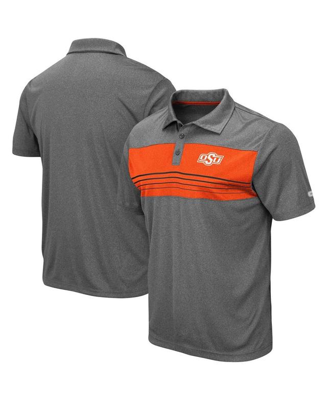 Mens Colosseum Heathered Charcoal Oklahoma State Cowboys Wordmark Smithers Polo Shirt Product Image