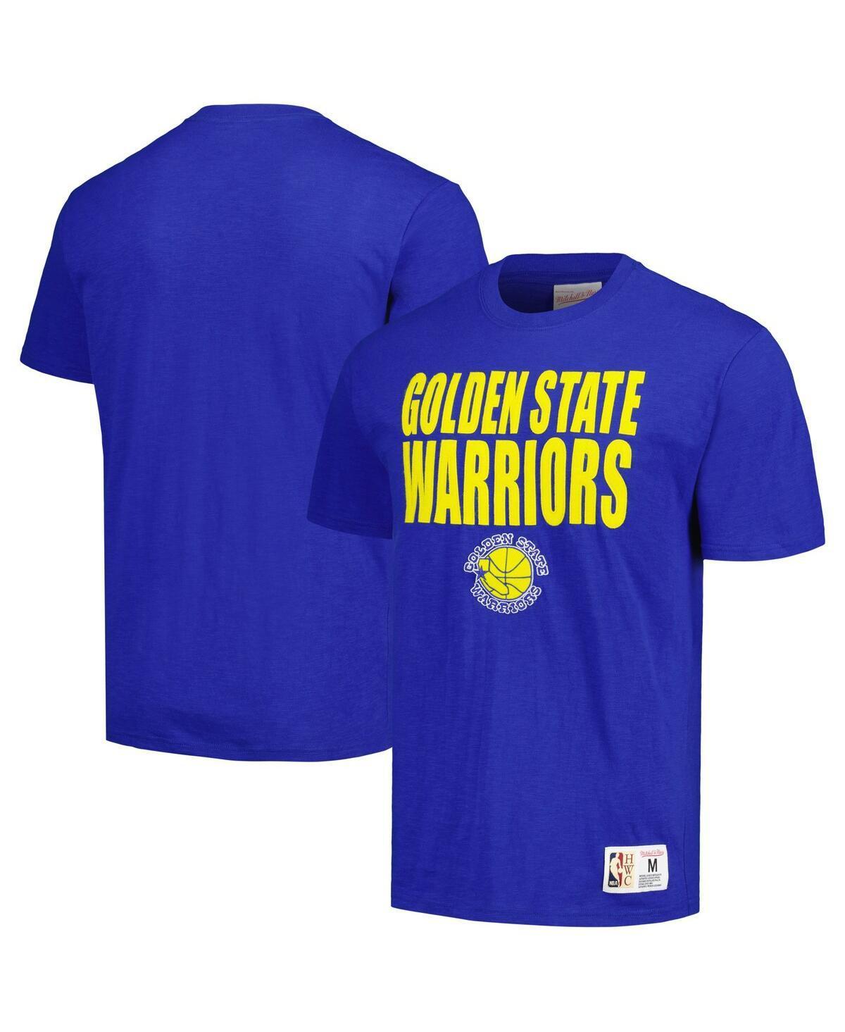 Mens Mitchell & Ness Royal Distressed Golden State Warriors Hardwood Classics Legendary Slub T-shirt Product Image