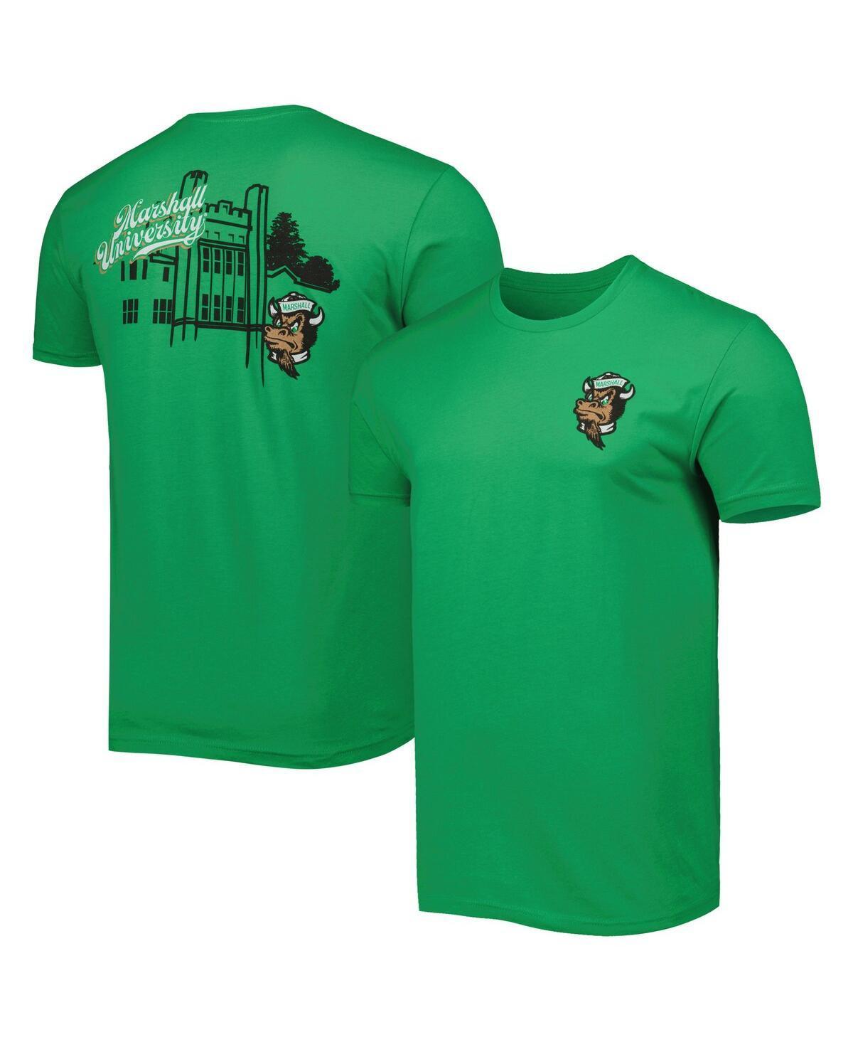 Mens Kelly Marshall Thundering Herd Mascot Scenery Premium T-Shirt Product Image