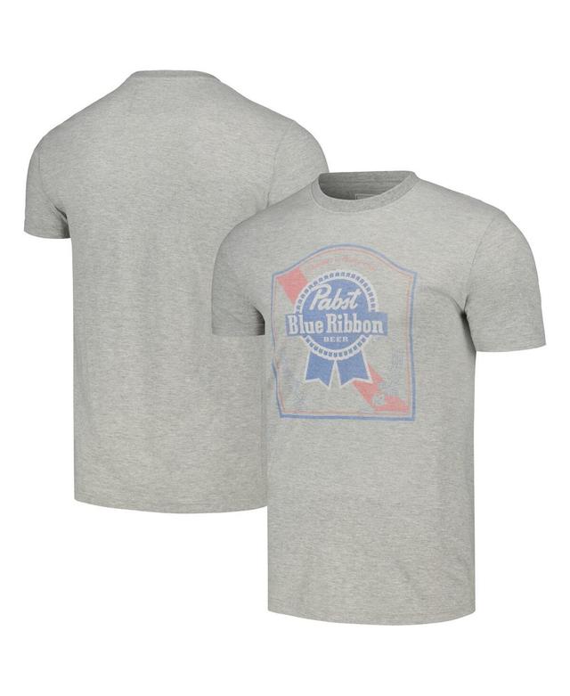 Mens American Needle Heather Gray Distressed Pabst Blue Ribbon Vintage-Like Fade T-shirt Product Image