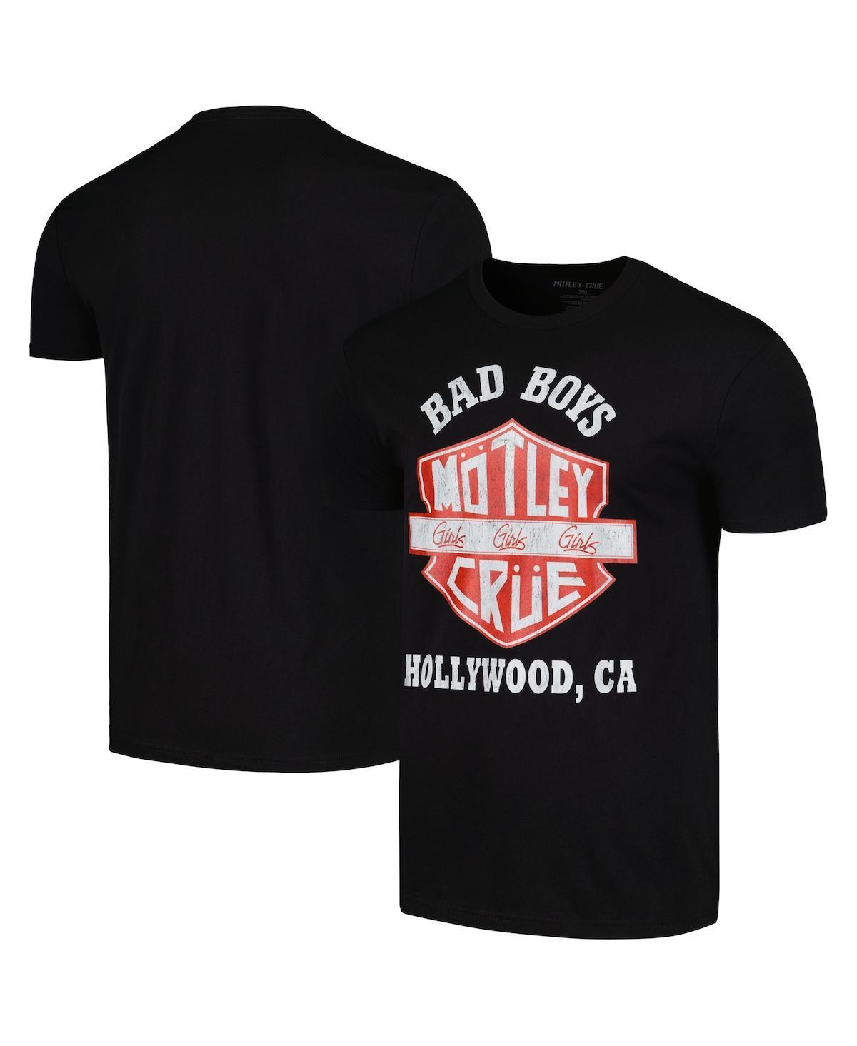 Mens Black Motley Crue Bad Boys Shield T-shirt Product Image