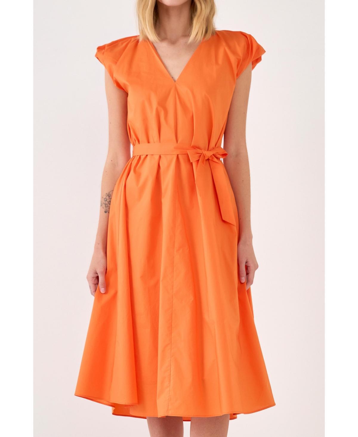 English Factory Womens Puffy Sleeve Midi Dress Product Image