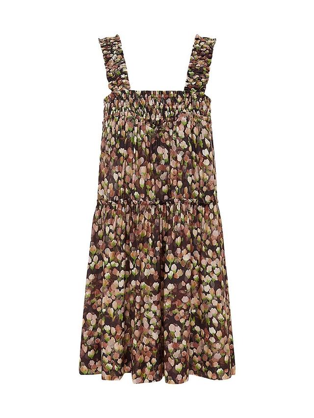 Womens Floral Silk-Blend Swing Minidress Product Image