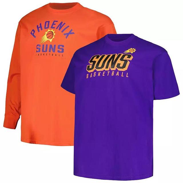 Mens Fanatics Branded Purple/Orange Phoenix Suns Big & Tall Short Sleeve & Long Sleeve T-Shirt Set Product Image