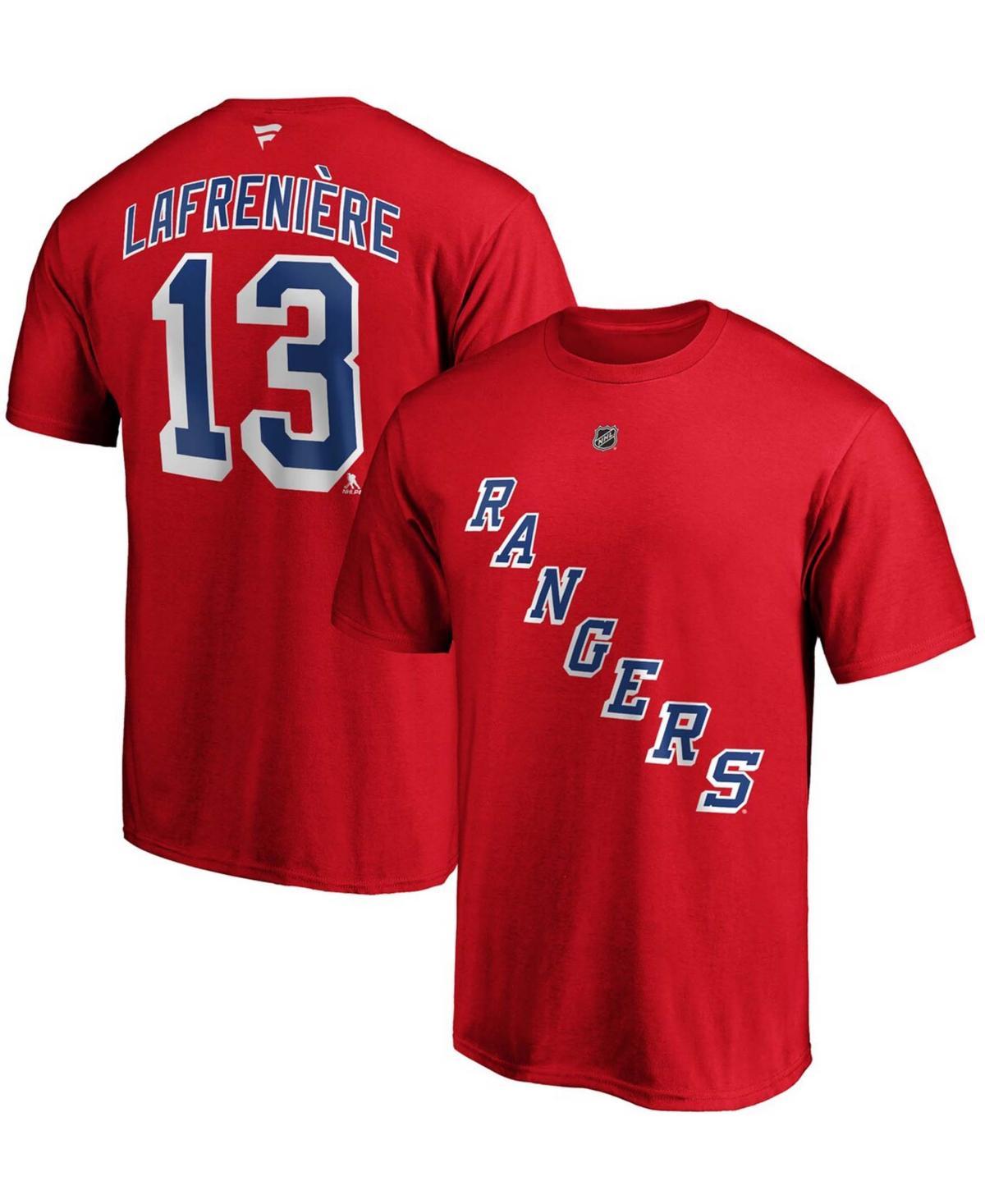 Mens Fanatics Branded Alexis Lafrenire Red New York Rangers Authentic Stack Name & Number T-Shirt Product Image