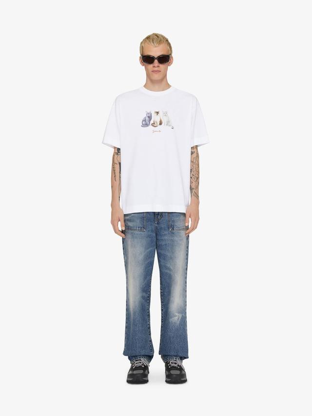 T-shirt in cotton with cats print Product Image