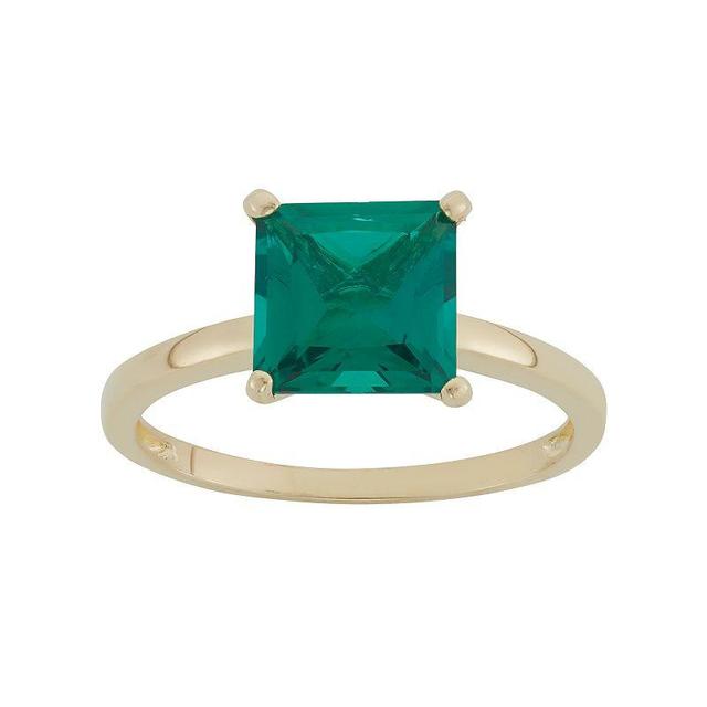 Designs by Gioelli Lab-Created Emerald 10k Gold Ring, Womens Green Product Image