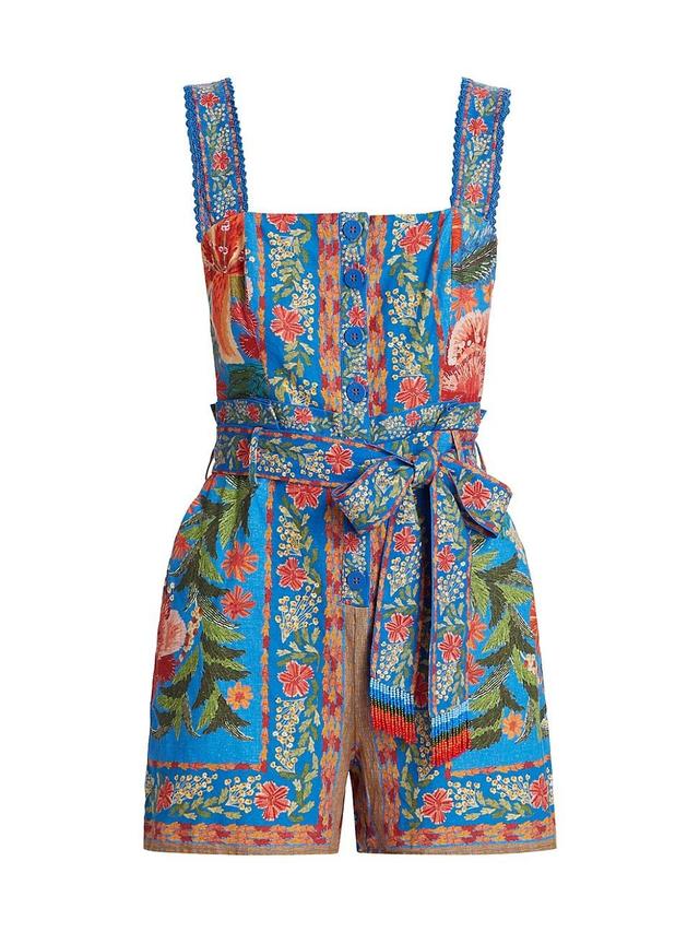 Womens Stiched Garden Tie-Waist Romper Product Image