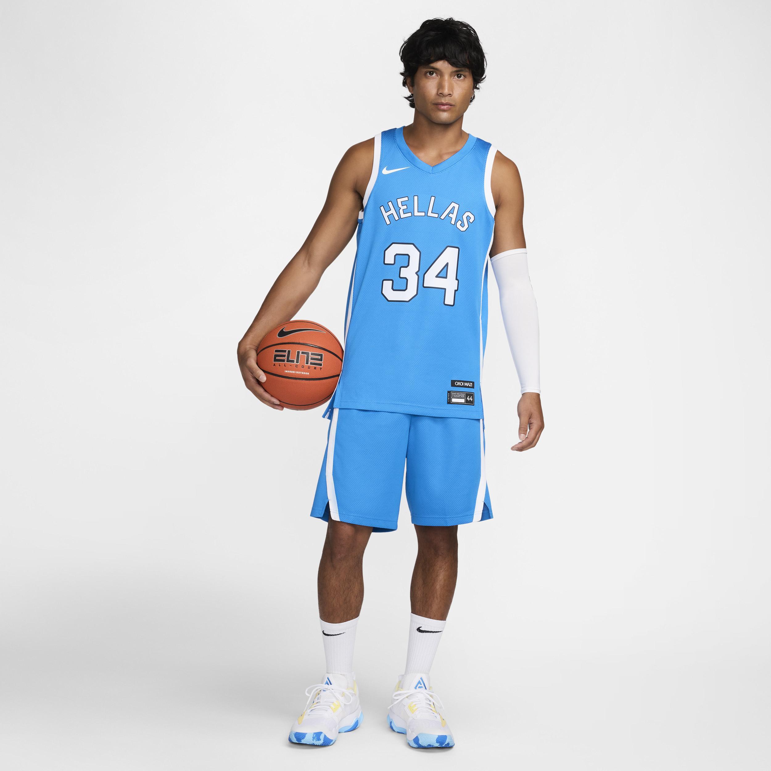 Nike Mens Giannis Antetokounmpo Blue Greece Basketball 2024 Summer Olympics Player Limited Basketball Jersey - Blue Product Image