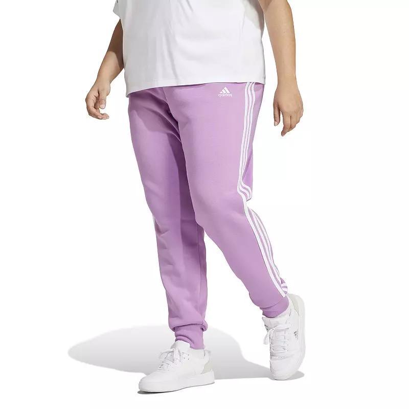 Plus Size adidas 3-Stripe Fleece Joggers, Womens Product Image