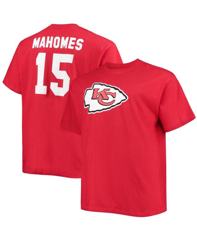 Mens Fanatics Branded Patrick Mahomes Kansas City Chiefs Big & Tall Player Name & Number T-Shirt Product Image