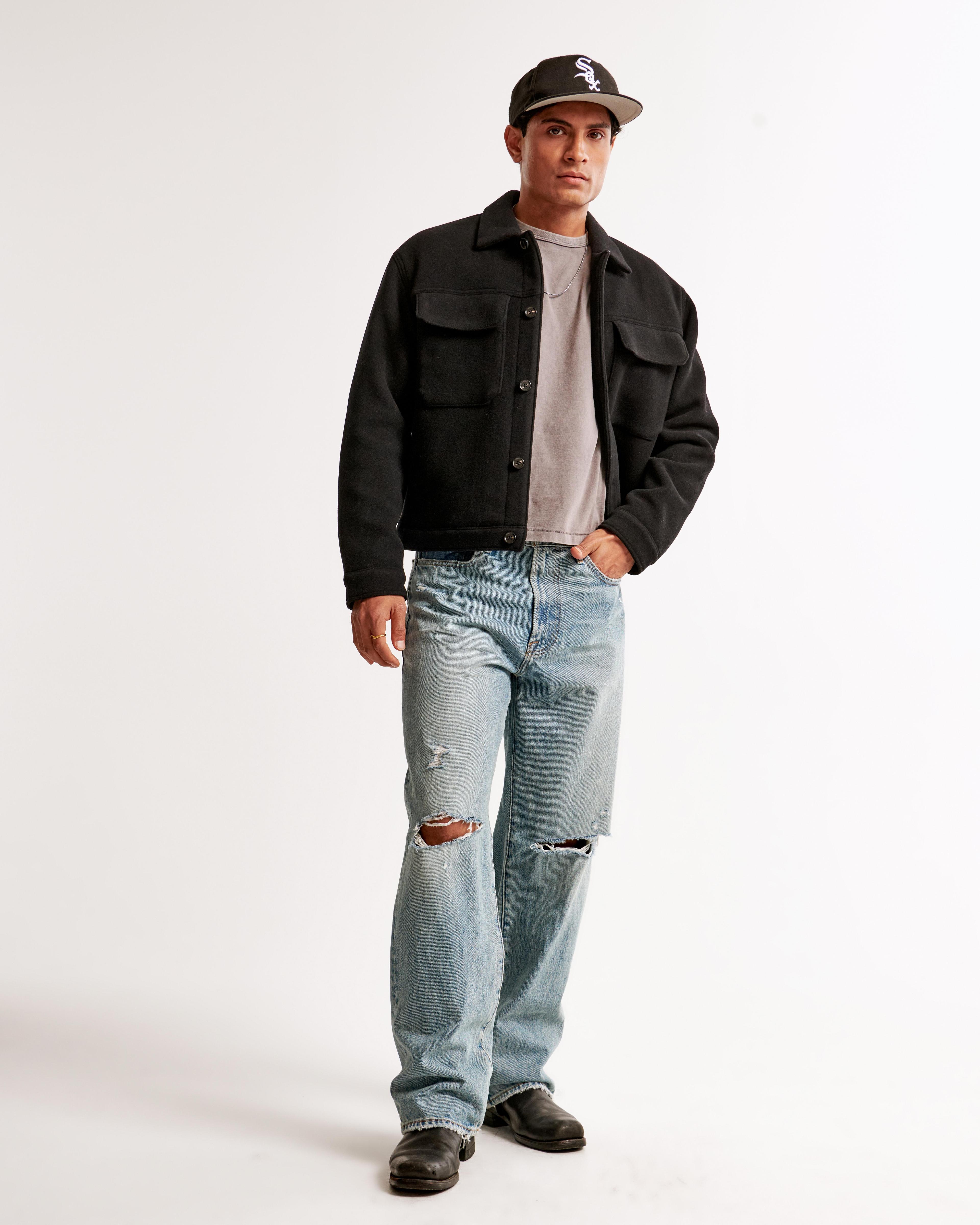 Cropped Dressy Trucker Jacket Product Image