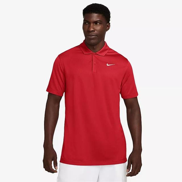 Mens Nike Solid Dri-FIT Golf Polo Red Crush Product Image