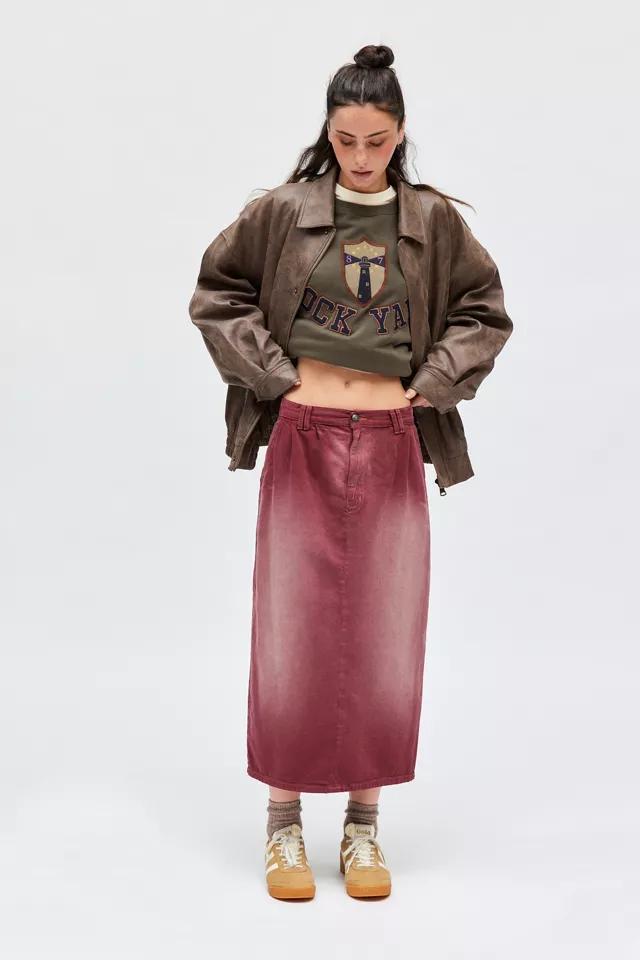 Urban Renewal Remade Faded Overdye Denim Maxi Skirt Product Image