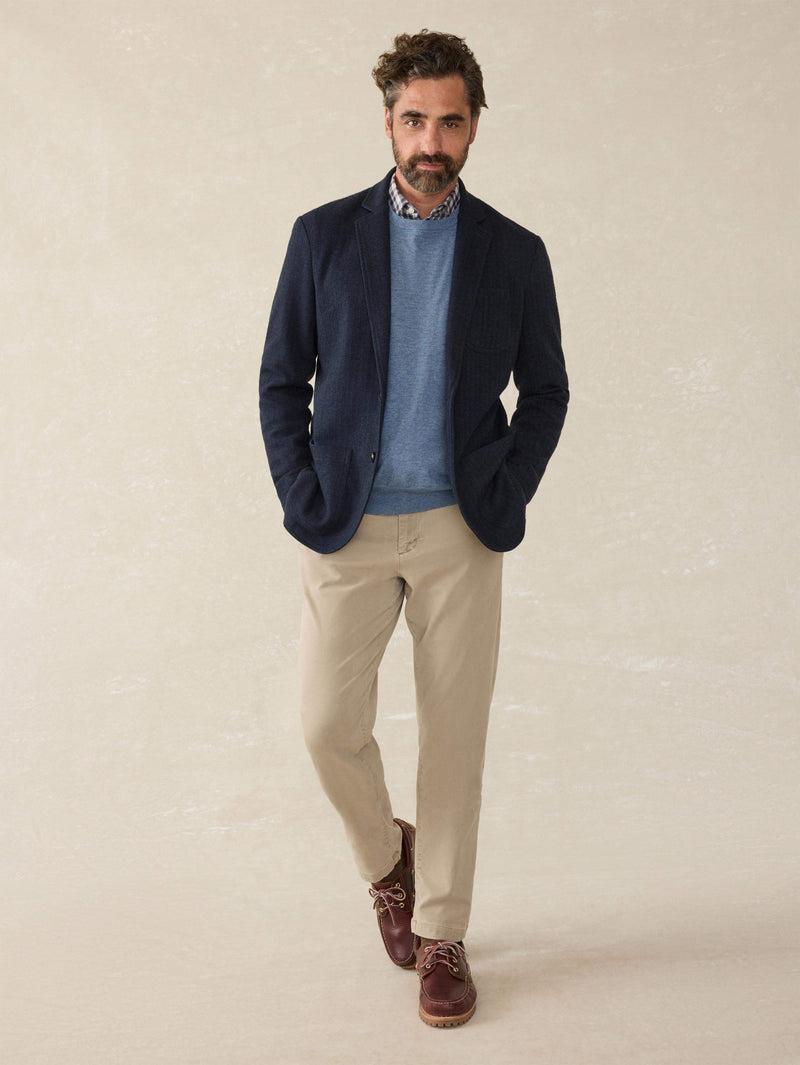 Inlet Knit Tweed Blazer - Navy Twilight Herringbone Product Image