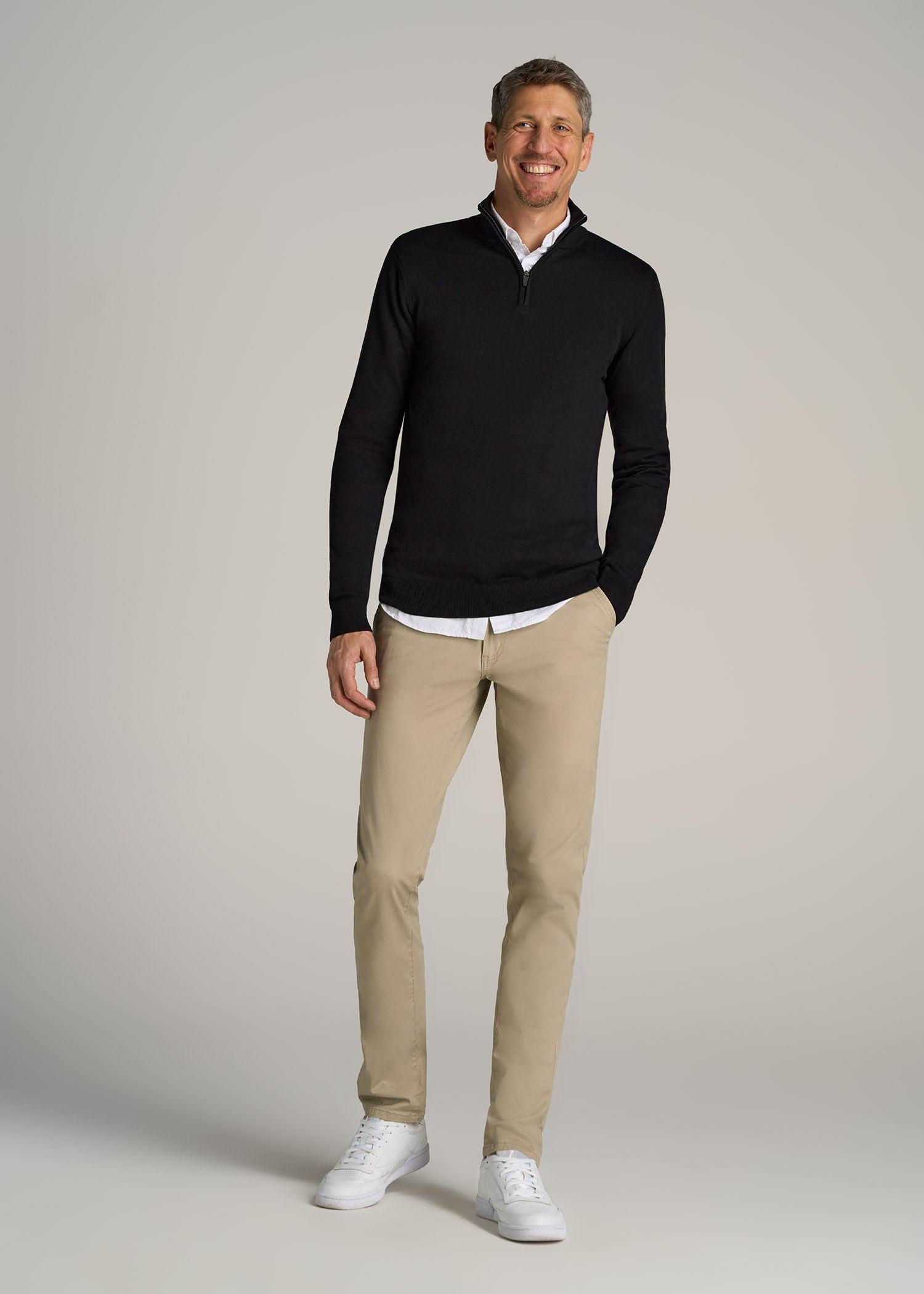 Everyday Quarter-Zip Tall Men's Sweater in Black Product Image