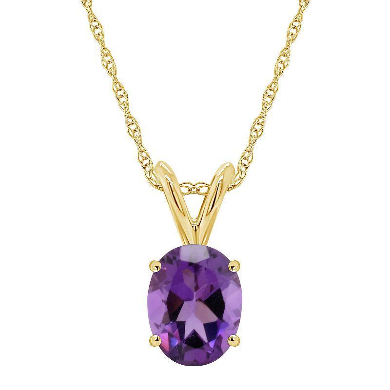 Celebration Gems 14k Gold Gemstone Pendant Necklace, Womens Purple Product Image