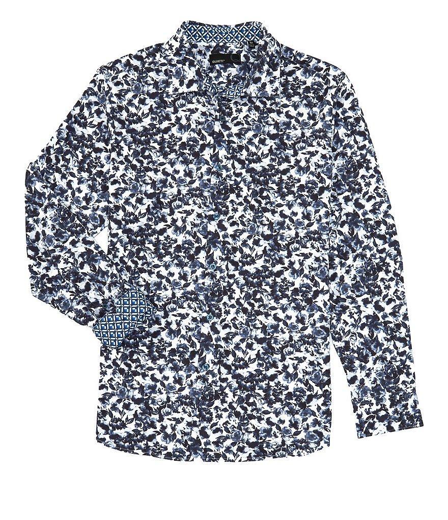 Quieti Stretch Large Floral Print Long Sleeve Woven Shirt Product Image