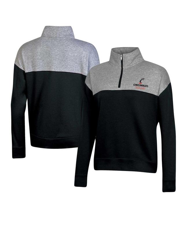 Womens Champion Black Cincinnati Bearcats Color-Blocked Quarter-Zip Sweatshirt Product Image