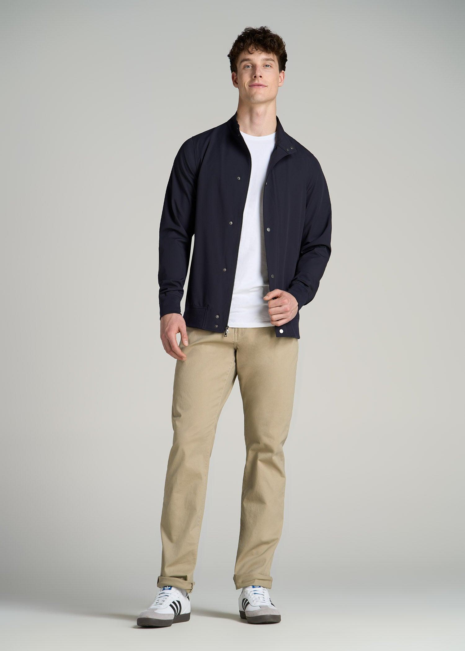 Motion Bomber Jacket for Tall Men in Deep Navy Male Product Image