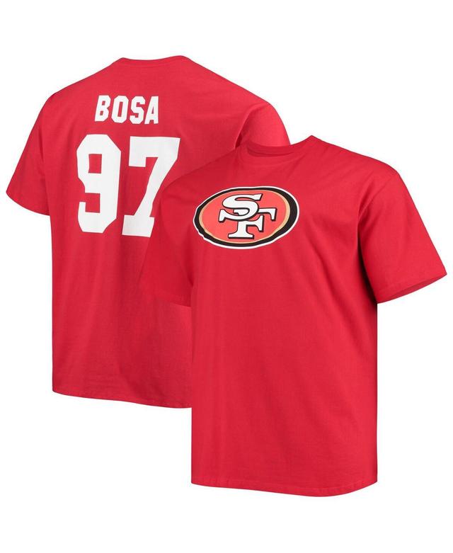 Mens Fanatics Branded Nick Bosa Scarlet San Francisco 49ers Big & Tall Player Name & Number T-Shirt Product Image