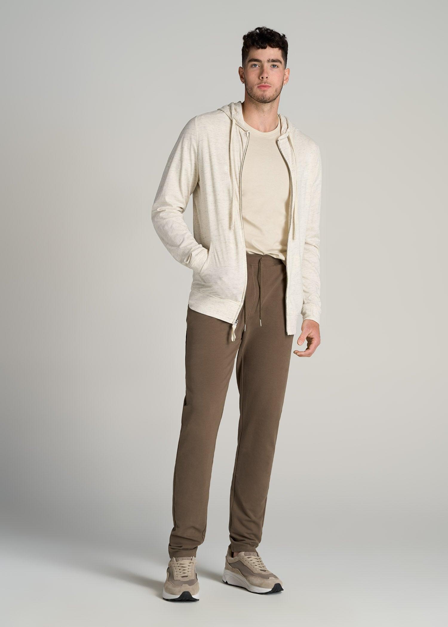 Microsanded French Terry Sweatpants for Tall Men in Army Brush Male Product Image