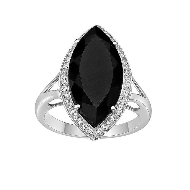 Gemminded Sterling Silver Onyx & Lab-Created White Sapphire Ring, Womens Black Product Image