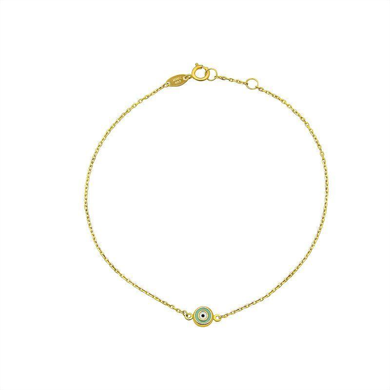 Forever 14K 14k Gold Enamel Evil Eye Chain Bracelet, Womens Product Image