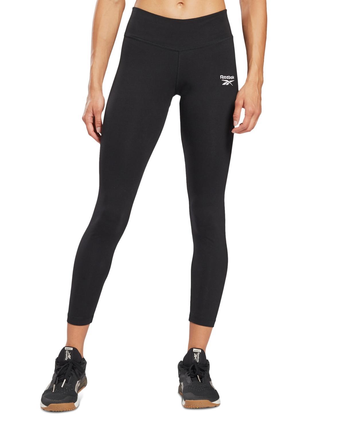 Reebok Womens Mid-rise Full Length Small Logo Leggings Product Image