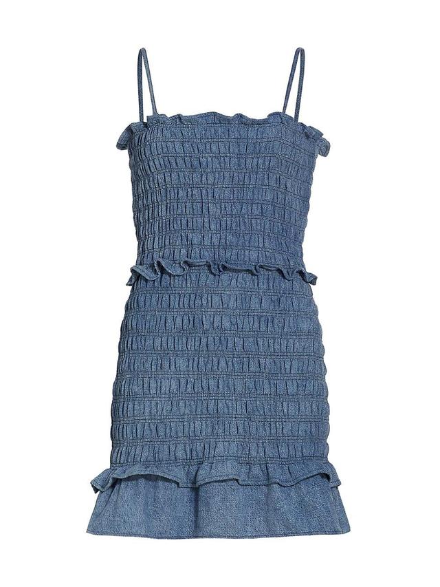 Womens Djina Smocked Chambray Minidress Product Image