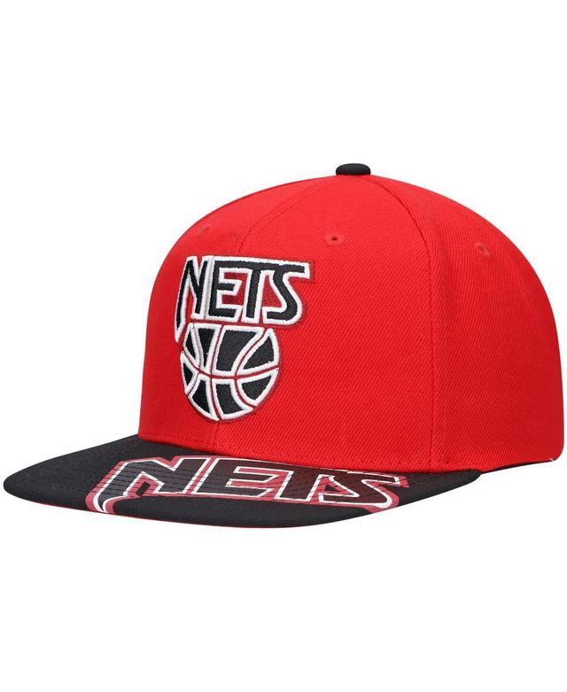 Mens Mitchell & Ness x Lids Red/Black New Jersey Nets Hardwood Classics Reload 3.0 Snapback Hat Product Image