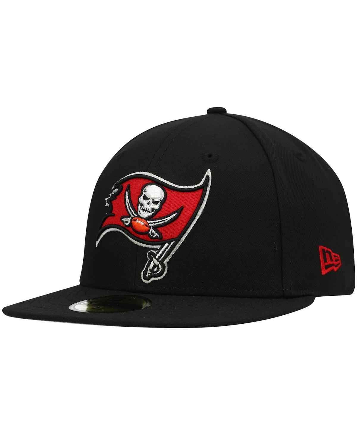 Mens New Era Black Tampa Bay Buccaneers Omaha Primary Logo 59Fifty Fitted Hat Product Image