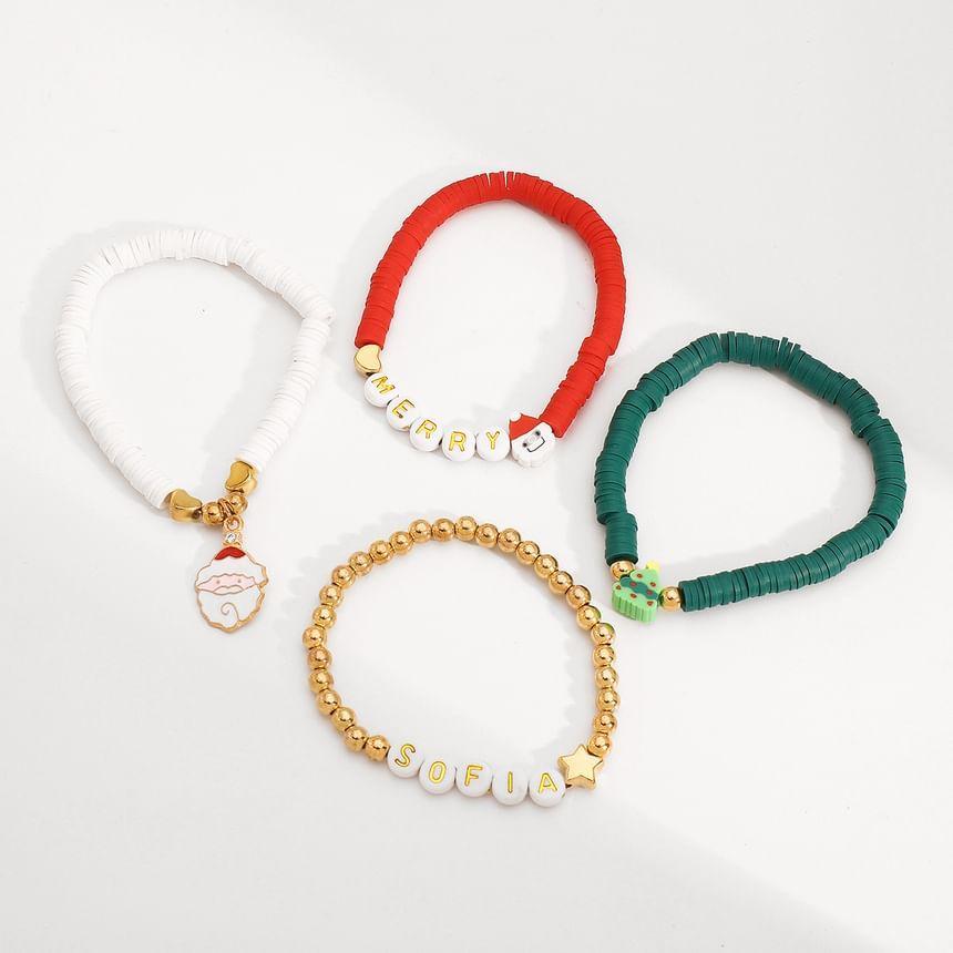 Set of 4: Christmas Beaded Bracelet Product Image