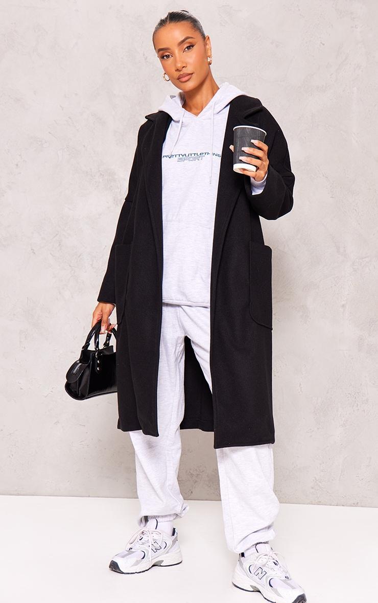 Black Wool Look Oversized Coat Product Image