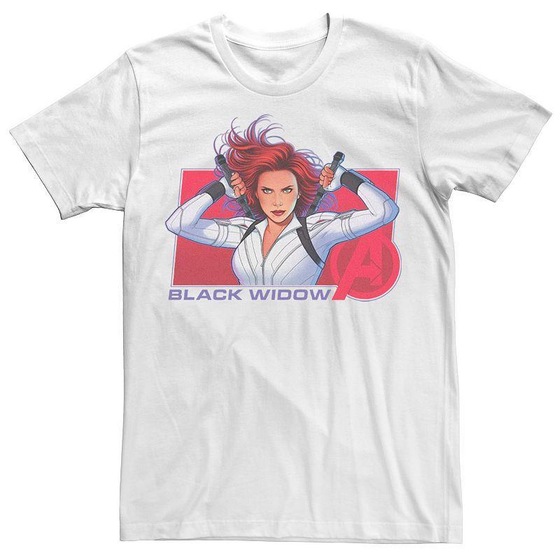 Mens Marvel Black Widow Purple Hue Portrait Tee White Product Image