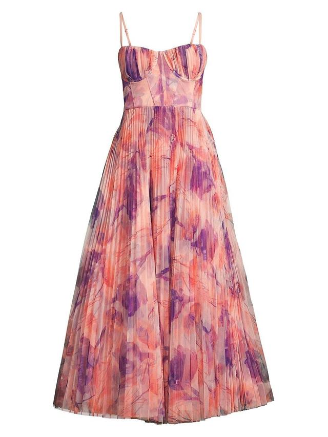 Womens Amara Pleated Printed Dress Product Image