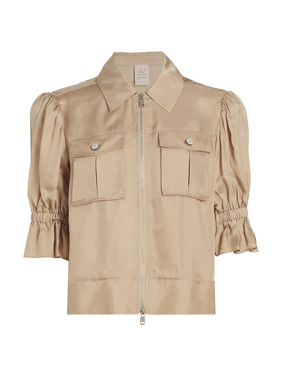 Womens Holly Puff-Sleeve Utility Jacket Product Image