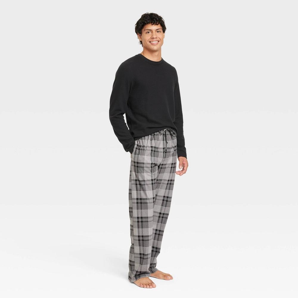 Hanes Premium Men's Waffle Knit Crewneck Sleep Pajama Set 2pc - Black L Product Image