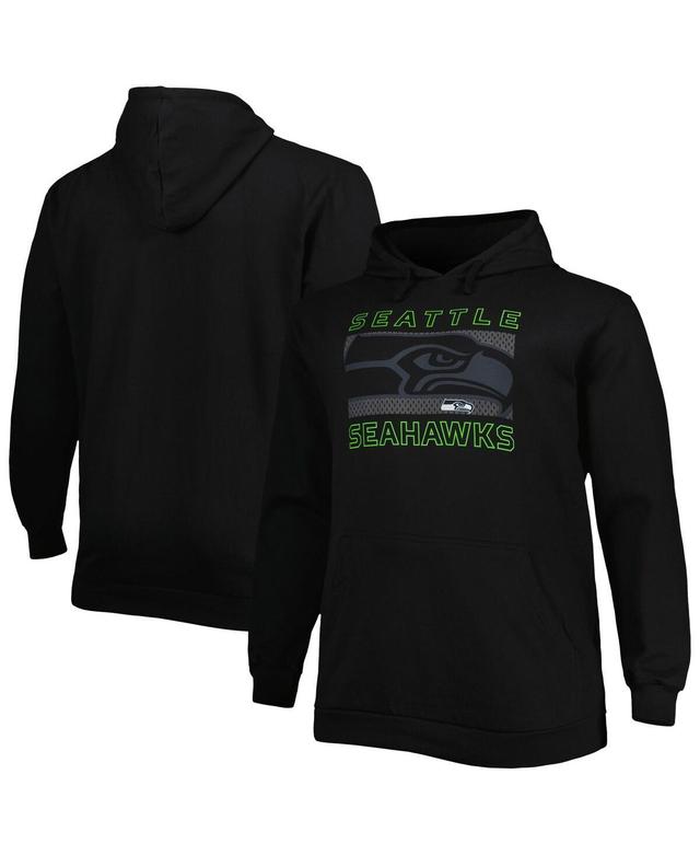 Mens Fanatics Black Seattle Seahawks Big and Tall Pop of Color Pullover Hoodie Product Image