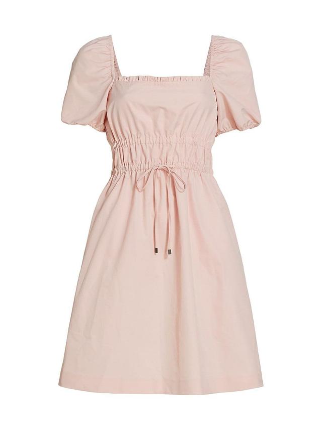 Womens Poplin Puff-Sleeve Dress Product Image