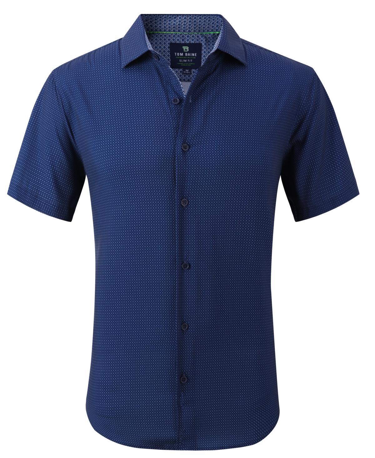 Tom Baine Mens Short Sleeve Geo Shirt - Blue Product Image