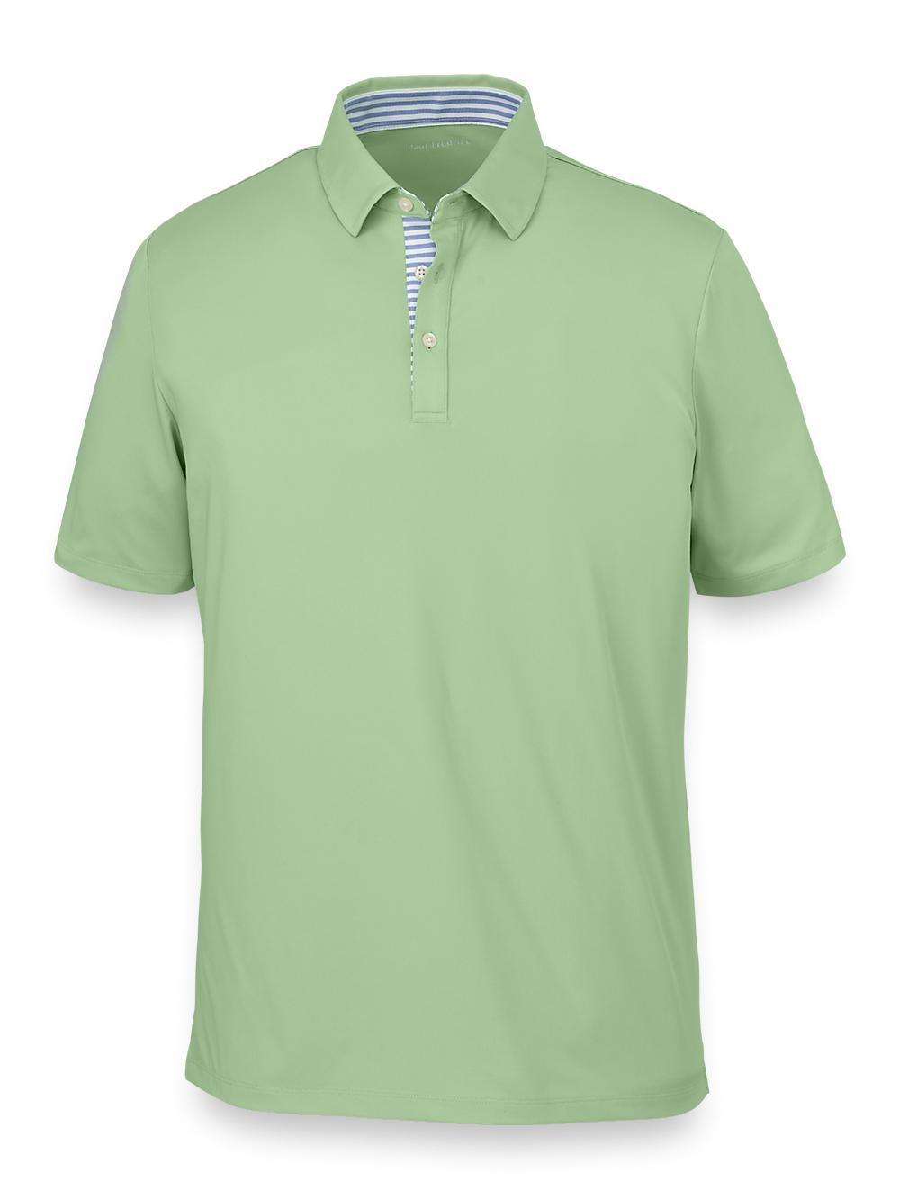 Performance Blend Three Button Polo - Light Green Product Image